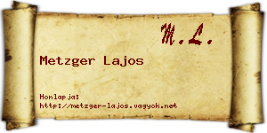 Metzger Lajos névjegykártya